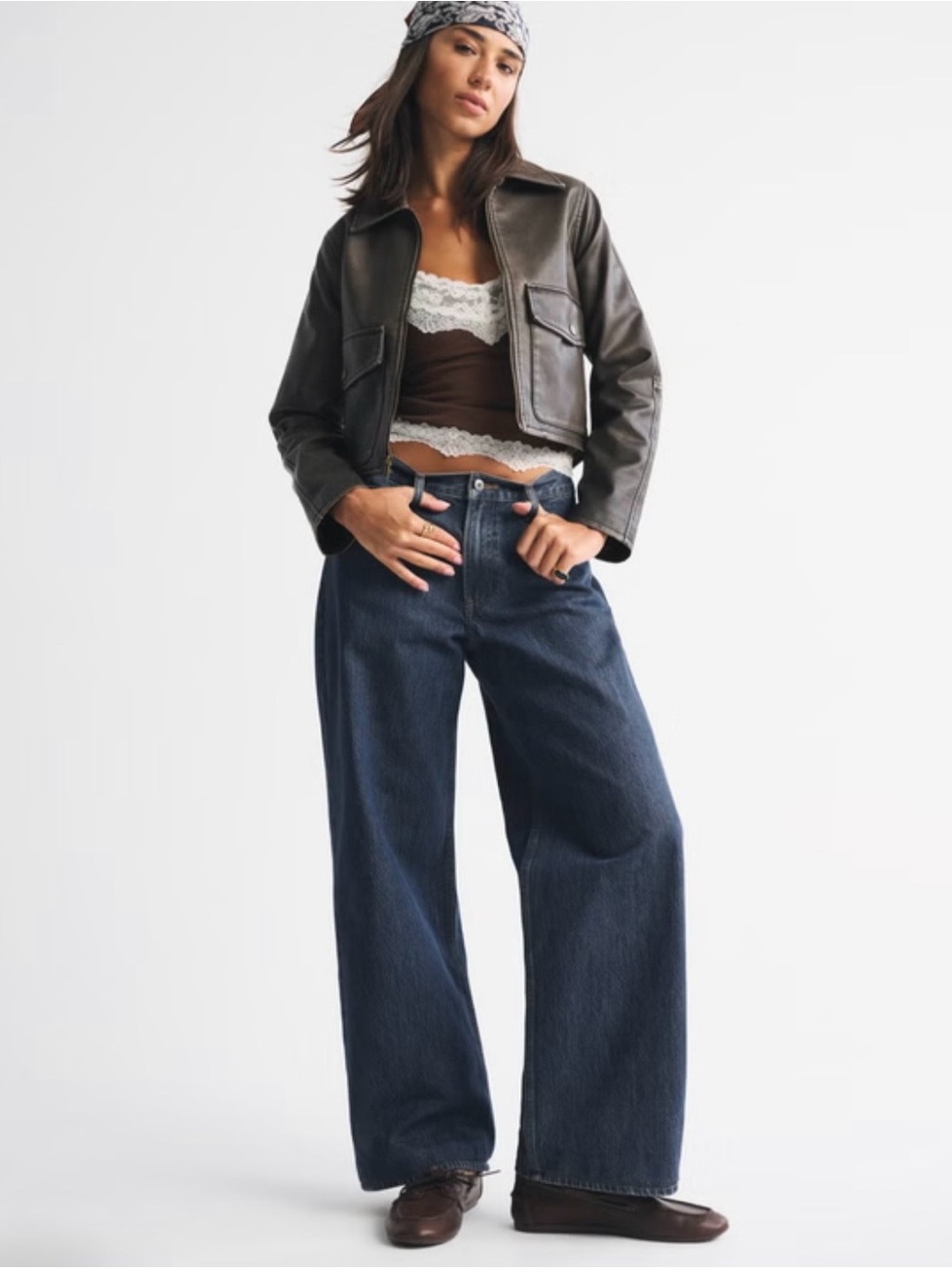 Abercrombie & Fitch The Ultra Loose Low Rise Black Washed Curve Love Size 24
